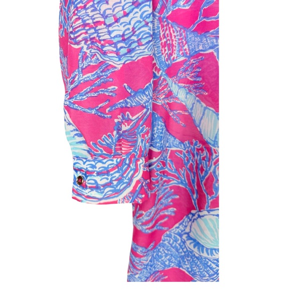 Talbots Seashell Semi Sheer Dress Tunic Swimsuit Coverup Beachy Resortwear EUC - Picture 5 of 8